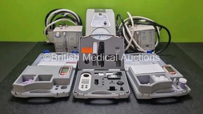 Mixed Lot Including 2 x Roche Accu Chek Performa Blood Glucose Monitors In Cases, 1 x Carefusion Micro 1 Spirometer, 1 x Conmed 1200 Smoke Evacuation System and 2 x Infant Flow Oxygen Mixers *RI*