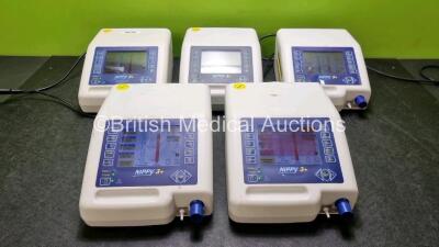 5 x B & D Electromedical Nippy 3+ Ventilators (All Power Up 1 x with Damage to Casing - See Photo) *RI*