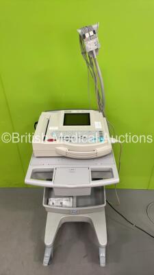 GE MAC 1200 ST ECG Machine on Stand with 10 Lead ECG Leads (Powers Up) *S/N 522449*