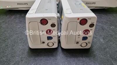 Job Lot Including 2 x Philips IntelliVue MP30 Patient Monitors (Both Power Up) and 2 x Philips IntelliVue X2 Handheld Patient Monitors Including ECG, SpO2, NBP, Press and Temp Options (Both Power Up) *SN DE83635138 / DE83635138 / DE72869836 / DE72873775* - 2