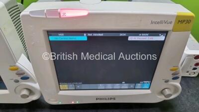 Job Lot Including 2 x Philips IntelliVue MP30 Patient Monitors (Both Power Up) and 2 x Philips IntelliVue X2 Handheld Patient Monitors Including ECG, SpO2, NBP, Press and Temp Options (Both Power Up) *SN DE83635138 / DE83635138 / DE72869836 / DE72873775* - 3