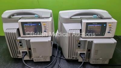 Job Lot Including 2 x Philips IntelliVue MP50 Patient Monitors (Both Power Up) and 2 x Philips IntelliVue X2 Handheld Patient Monitors Including ECG, SpO2, NBP, Press and Temp Options (Both Power Up) *SN DE73605892 / DE73605882 / DE72851840 / DE72851851* - 6