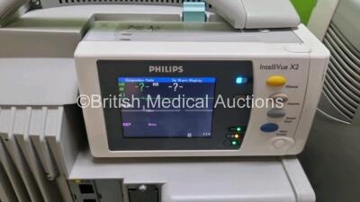 Job Lot Including 2 x Philips IntelliVue MP50 Patient Monitors (Both Power Up) and 2 x Philips IntelliVue X2 Handheld Patient Monitors Including ECG, SpO2, NBP, Press and Temp Options (Both Power Up) *SN DE95041210 / DE73605898 / DE72851853 / DE72851842* - 7