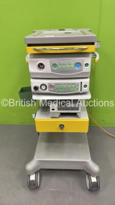 Imotech Medical Trolley with 1 x Fujinon Electronic Video Endoscopy System, 1 x Fujinon Processor Unit, 1 x Sony UP-21MD Color Video Printer and Keyboard (Powers Up) *GH*