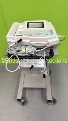 GE MAC 1200 ST ECG Machine on Stand with 10 Lead ECG Leads (Powers Up) *S/N 550049793*