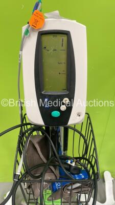 3 x Welch Allyn SPOT VItal Signs Monitors on Stands (All Power Up, 1 Damaged Casing-See Photo)*SN NA* - 4