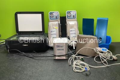 Mixed Lot Including 1 x Ranger Model 90083 Blood / Fluid Warming Unit with 1 x Ranger Power Pack (Powers Up) 1 x Canon MP280 Printer (Untested Due to Missing Power Supply) 1 x Itamar Endo PAT 2000 Dysfunction Test Unit (Powers Up) 2 x Itamar Blocks *SN 21