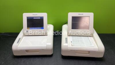 Philips Avalon FM50 Fetal Monitor Including Fetal Sensor Options and 1 x Philips Avalon FM50 Fetal Monitor Including SpO2, NBP and Fetal Sensor Options (Both Power Up)