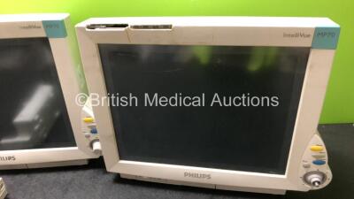 Job Lot Including 1 x Philips M3015A Microstream CO2 Module (Missing Ports - See Photos) and 3 x Philips IntelliVue MP70 Patient Monitors (2 x Power Up With Missing Dials and Damage , 1 x No Power - See Photos) *SN DE843B3683 / DE84B4017 / DE843B5562 / DE - 4