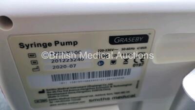 5 x Graseby 2100 Syringe Pumps *Mfd 2020* (All Power Up) *SN 201223240 / 201215379 / 201206252 / 201223237 / 201205988* - 5