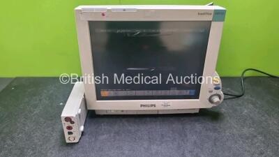 Philips IntelliVue MP70 Patient Monitor (Powers Up) with 1 x Philips M3001A Opt A01C06 Modules Including ECG, SpO2, NBP, Press and Temp Options