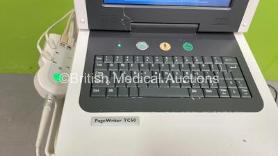 Philips PageWriter TC50 ECG Machine on Stand with 10 Lead ECG Leads (Powers Up with Some Casing Damage) *S/N 190551* - 2