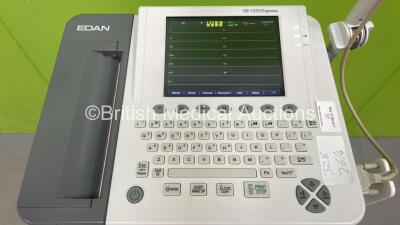 Edan SE-1200 Express ECG Machine on Stand with 10 Lead ECG Leads (Powers Up) *S/N 159671* - 2