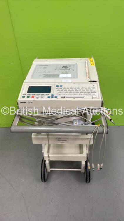 Philips PageWriter 200 ECG Machine on Stand with 10 Lead ECG Leads (Powers Up) *S/N 006827*