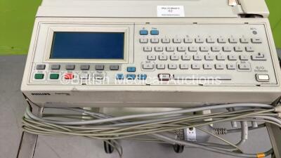 Philips PageWriter 200 ECG Machine on Stand with 10 Lead ECG Leads (Powers Up) *S/N 006827* - 2