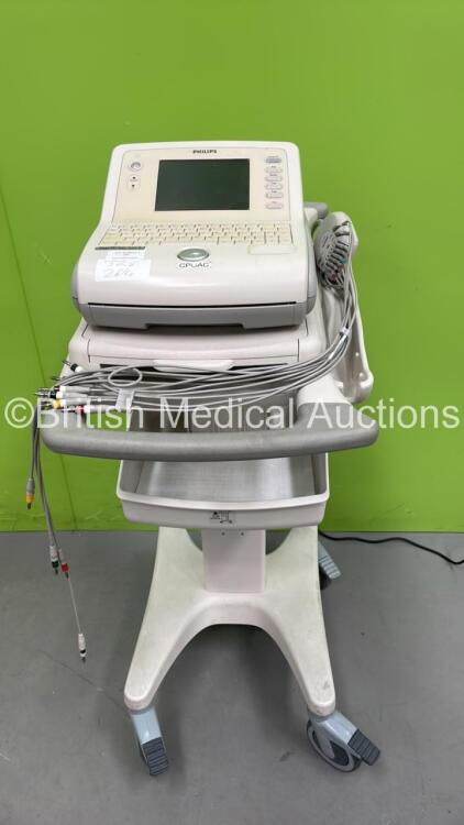 Philips PageWriter Trim II ECG Machine on Stand with with 10 Lead ECG Leads (Powers Up) *S/N 113831*