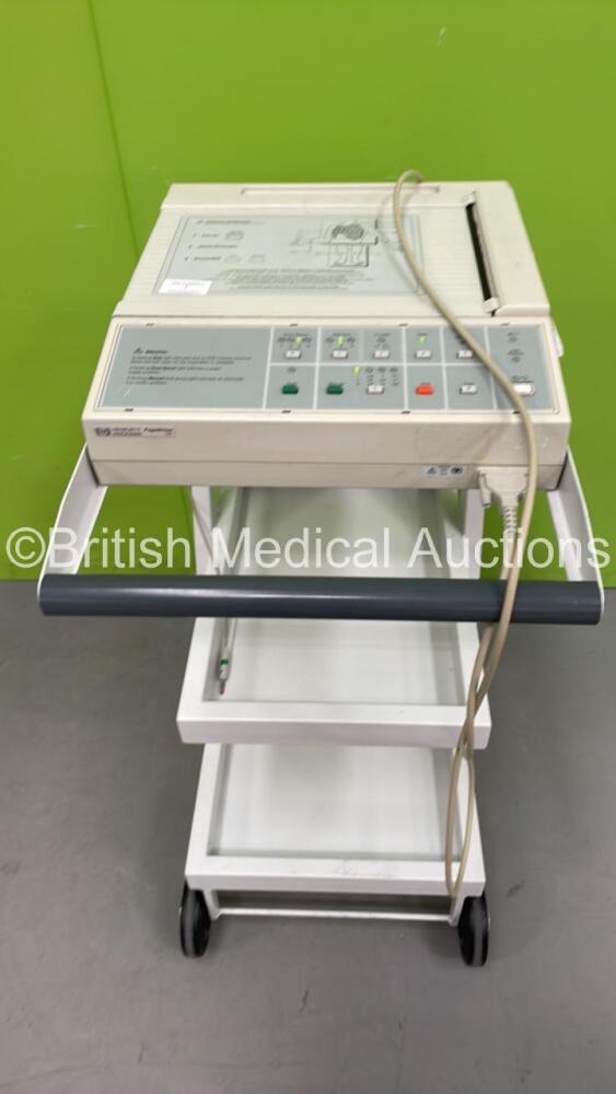 Hewlett Packard PageWriter 100 ECG Machine on Stand with 10 Lead ECG