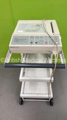 Hewlett Packard PageWriter 100 ECG Machine on Stand with 10 Lead ECG Leads (Powers Up) *S/N 5348*