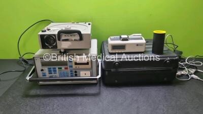 Mixed Lot Including 1 x Metron QA80 Safety Analyzer (No Power) 1 x Elmo Omnigraphic 253E Slide Projector (Powers Up) and 1 x X-Rite SP68 Spectrophotometer (Powers Up)