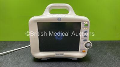 GE Dash 3000 Patient Monitor Including ECG, NBP, CO2, SpO2, Temp/CO, BP1 and BP2 Options (Powers Up)