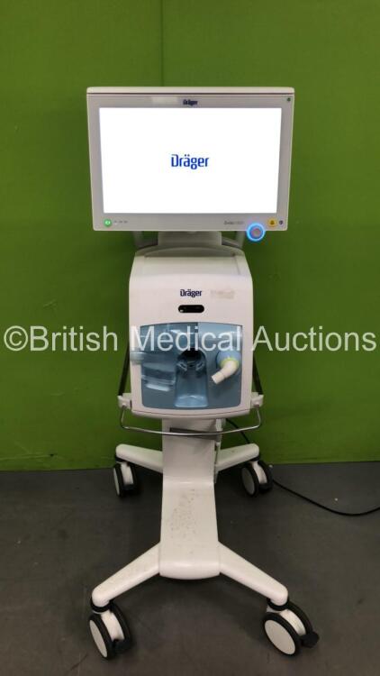 Drager Evita V800 Acute Care System Software Version 01.05.01 - Display Operating Time 2 Hours - Ventilation Unit Running Hours 1 with Hoses (Powers Up) *S/N ASPA-0159* **Mfd 2021*