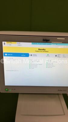 Drager Evita V800 Acute Care System Software Version 01.05.01 - Display Operating Time 2 Hours - Ventilation Unit Running Hours 1 with Hoses (Powers Up) *S/N ASPA-0159* **Mfd 2021* - 7