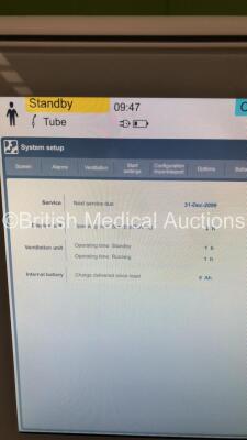 Drager Evita V800 Acute Care System Software Version 01.05.01 - Display Operating Time 2 Hours - Ventilation Unit Running Hours 1 with Hoses (Powers Up) *S/N ASPA-0159* **Mfd 2021* - 8