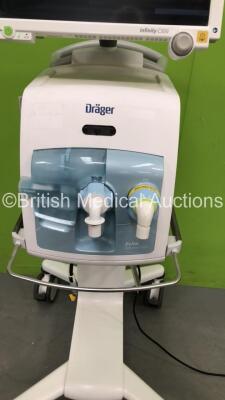 Drager Evita Infinity V500 Acute Care System with Hoses (Powers Up to Boot Screen and Resets) *S/N ASKC-0041* - 2