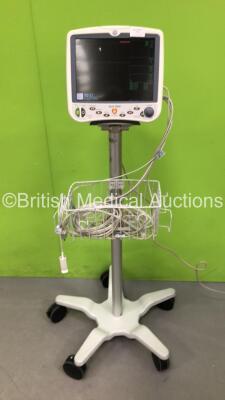 GE Dash 5000 Patient Monitor on Stand Including ECG, SpO2, CO2, NBP, BP1/3, BP2/4, Temp/CO Options with 1 x ECG Lead, SpO2 and NBP Hose (Powers Up) *GL*