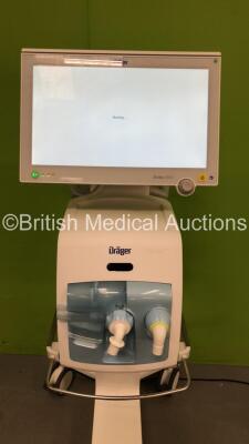 Drager Evita V800 Acute Care System Software Version 01.05.01 - Display Operating Time 1 Hour - Ventilation Unit Running 1 Hour with Hoses (Powers Up) *S/N ASPA-0155* **Mfd 2021* - 3