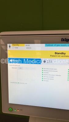 Drager Evita V800 Acute Care System Software Version 01.05.01 - Display Operating Time 1 Hour - Ventilation Unit Running 1 Hour with Hoses (Powers Up) *S/N ASPA-0155* **Mfd 2021* - 6