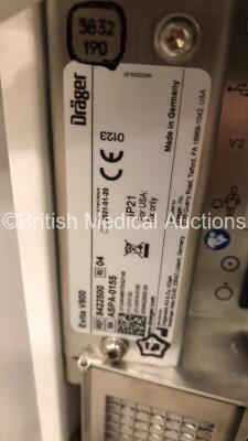 Drager Evita V800 Acute Care System Software Version 01.05.01 - Display Operating Time 1 Hour - Ventilation Unit Running 1 Hour with Hoses (Powers Up) *S/N ASPA-0155* **Mfd 2021* - 13