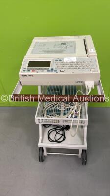 Philips PageWriter 200 ECG Machine on Stand with 10 Lead ECG Leads (Powers Up) *S/N CNC4220735*