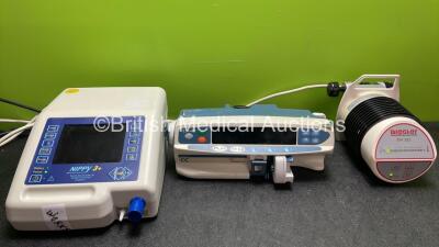 Mixed Lot Including 1 x B&D Electromedical Ventilator, 1 x Cardinal Health Alaris CC Pump and 1 x Biegler BW 585 Heater (All Power Up)