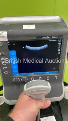 SonoSIte S-Nerve Portable Ultrasound Scanner Ref P09417-93 *S/N WK3LXD * **Mfd 03/2016** Boot Version 52.80.111.013 ARM Version 52.80.111.013 with 2 x Transducers / Probes (HFL38x/13-6 MHz Ref P07682-20 *Mfd 2009* and C60x/5-2 MHz Ref P07680-70 *Mfd 2016* - 4