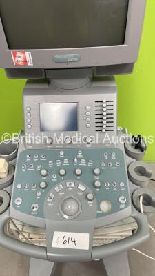 Siemens Acuson CV70 Ultrasound Scanner Model No 10031210 *S/N HAE0520* **Mfd 07/2005** with 1 x Transducer / Probe (P4-2), Mitsubishi P93 Printer and Mitsubishi MD3000 Video Cassette Recorder (Powers Up - HDD REMOVED) - 3