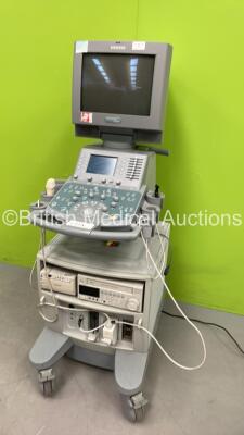 Siemens Acuson CV70 Ultrasound Scanner Model No 10031210 *S/N HAE0520* **Mfd 07/2005** with 1 x Transducer / Probe (P4-2), Mitsubishi P93 Printer and Mitsubishi MD3000 Video Cassette Recorder (Powers Up - HDD REMOVED) - 6