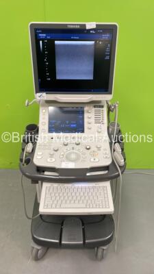 Toshiba Aplio 500 TUS-A500 Flat Screen Ultrasound Scanner *S/N WAB1552178* **Mfd 05/2015** Software Version AB_V5.10*R102 with 3 x Transducers / Probes (PLT-1204BT *Mfd 2015* / PVT-375BT *Mfd 2018* and PLT-1204BT *Mfd 2015*) and Sony UP-D898MD Digital Gra