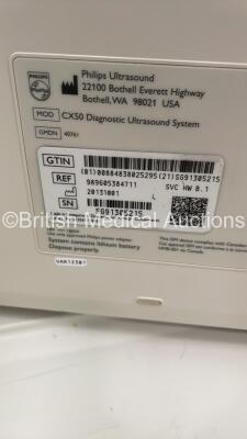 Philips CX50 Flat Screen Ultrasound Scanner Ref 989605384711 SVC HW B.1 *S/N SG91305215* **Mfd 2013** on Philips CX Cart (No Power) - 6