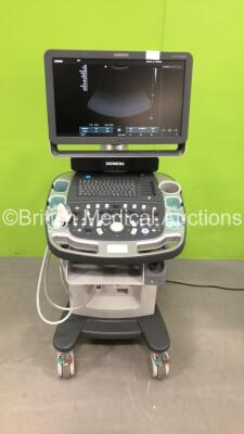 Siemens Acuson X700 Flat Screen Ultrasound Scanner Model No 10658844 *S/N 350205* **Mfd 2014** Software Version 2.0.04 with 1 x Transducer / Probe (6C2) (Powers Up) ***IR802***