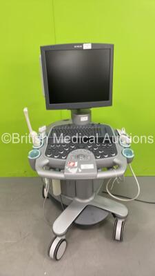 Siemens Acuson S2000 Ultrasound Scanner Model No 10041461 *S/N 200954* **Mfd 02/2009** with 4 x Transducers / Probes (2 x 14L5, EC9-4 and 4C1) (Powers Up - HDD REMOVED)