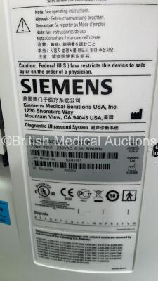 Siemens Acuson S2000 Ultrasound Scanner Model No 10041461 *S/N 200954* **Mfd 02/2009** with 4 x Transducers / Probes (2 x 14L5, EC9-4 and 4C1) (Powers Up - HDD REMOVED) - 6