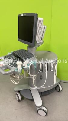 Siemens Acuson S2000 Ultrasound Scanner Model No 10041461 *S/N 200951* **Mfd 02/2009** with 3 x Transducers / Probes (EC9-4 / 9L4 and 4C1) (Powers Up - HDD REMOVED) - 3