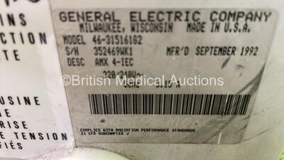 GE AMX4 Model 46-31516162 *Mfd 1992* Mobile X-Ray with Key (Powers Up) *352469WK1* - 5