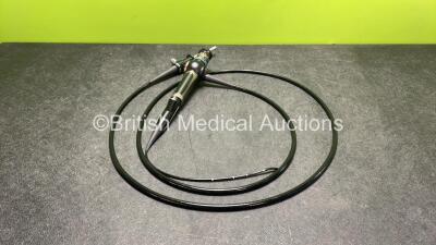 Olympus HYF Type XP Hysteroscope - Engineer's Report : Optical System - Fluid Stain, Light Transmission - No Fault Found, Angulation - Strained, Insertion Tube - Crushed B Section, Leak Check- No Fault Found *GL*