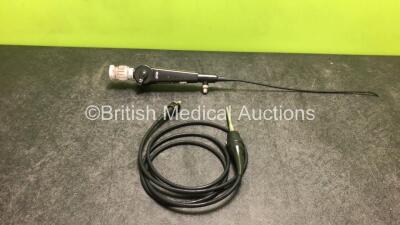 Pentax FNL-10RBS Pharyngoscope with 1 x Light Source Cable in Case - Engineer's Report : Optical System - No Fault Found, Angulation - No Fault Found, Insertion Tube - Crush Mark, Light Transmission - No Fault Found, Leak Check - No Fault Found *H115838* - 2