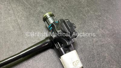 Olympus GIF-XQ20 Gastroscope-Engineer's Report : Optical System - Excessive Broken Fibres, Angulation - Ok, Insertion Tube - Badly Kinked, Light Transmission - Ok, Channels - Catch, Leak Check - No Fault Found, Comments- Model Badge Missing-See Photo *SN - 2