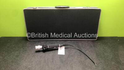 Pentax FNL-10RBS Laryngoscope in Carry Case - Engineer's Report : Optical System - 2 Broken Fibre, Light Transmission - No Fault Found, Angulation -Excessive Play, Insertion Tube - Kinked, Bendy Rubber Missing-See Photos, Leak Check Unable to Check *SN G1