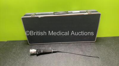 Pentax FNL-10RBS Laryngoscope in Carry Case - Engineer's Report : Optical System - 2 Broken Fibre, Light Transmission - No Fault Found, Angulation - No Fault Found, Insertion Tube - Badly Crushed, Leak Check- Unable to Check, Other Comments Body in Disman