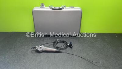 Karl Storz 11102 CM Video Pharyngoscope in Carry Case - Engineer's Report : Optical System - Unable to Check, Light Transmission Unable to Check, Angulation - No Fault Found, Insertion Tube - No Fault Found *SN 66758*